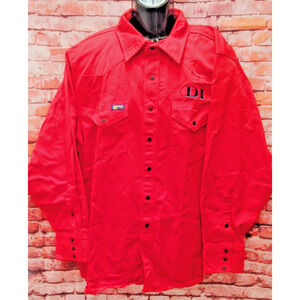 LAPCO FR Shirt Men 2XL Red Flame-Resistant Long Sleeve Double Pocket Snap Button
